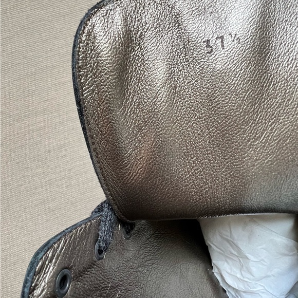 Brunello Cucinelli Black Leather Combat Boots with monili size 37.5 - Picture 7 of 10